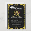Search for surprise 90th birthday invitations Black