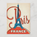 Search for french flag eiffel tower postcards Retro