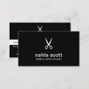 Search for hairstylist appointment cards black