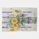 Search for blue sunflowers kitchen towels Watercolor