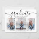 Search for 3 photo graduation invitations Black and white