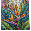 Search for stained glass shower curtains Botanical