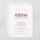 Search for 40th wedding anniversary invitations Simple