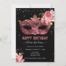 Search for masquerade birthday invitations Pink