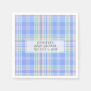 Search for blue and green plaid napkins Baby shower