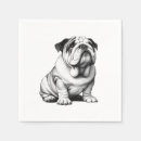 Search for bulldog napkins Black and white