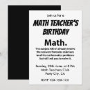 Search for teacher birthday invitations Math