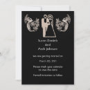 Search for bride and groom silhouette wedding invitations Black
