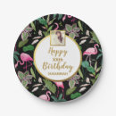 Search for flamingo paper plates Palm leaves