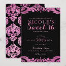 Search for pink black sweet 16 invitations Glam