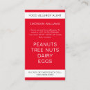 Search for allergy business cards Food