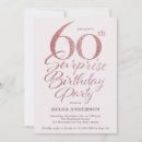 Search for rose gold 60th birthday invitations Glitter
