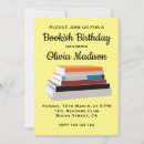 Search for book reading birthday invitations Bookish