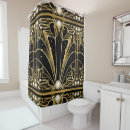 Search for art deco shower curtains Black and gold