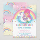Search for mermaid and unicorn party invitations For kids