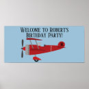 Search for airplane birthday posters Red