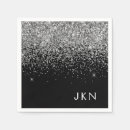 Search for silver and black napkins Glitter