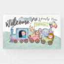 Search for train birthday banners Watercolor