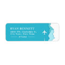 Search for travel return address labels Airplane