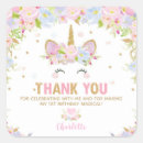 Search for unicorn thank you stickers Gold glitter