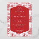 Search for red and silver wedding invitations White