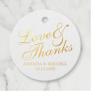 Search for foil favor tags Love and thanks