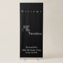 Search for birthdays retractable banners Black and white