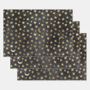 Search for gold star wrapping paper Black