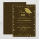 Search for brown and gold graduation invitations College