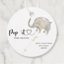 Search for elephant baby shower favor tags Champagne