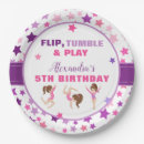 Search for gymnastics party plates Flip tumble and play