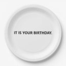 Search for funny birthday plates Black and white