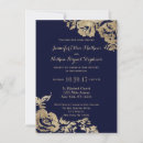 Search for rose gold and navy blue wedding invitations Formal