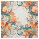 Search for teal orange fabric Autumn