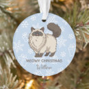Search for ragdoll cat ornaments Meowy christmas