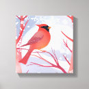 Search for cardinal painting canvas prints Red