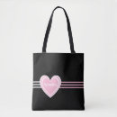 Search for black and white stripes tote bags Heart
