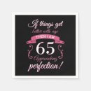 Search for 65th birthday napkins Humor