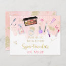 Search for spa thank you cards Makeup party