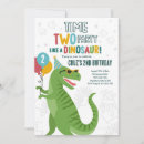 Search for dinosaur 2nd birthday invitations Dinosaur three rex