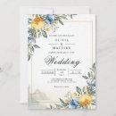 Search for yellow and blue wedding invitations Botanical