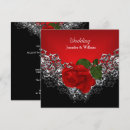 Search for black red silver wedding invitations Rose