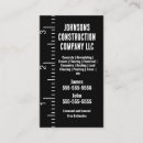 Search for ruler business cards Construction