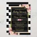 Search for black white stripes baby shower invitations flowers