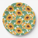 Search for sunflower paper plates Green leaves