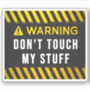 Search for do not touch stickers Warning