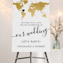 Search for travel wedding signs World map