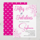 Search for pink and black 50th birthday invitations Fifty and fabulous