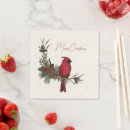 Search for red cardinal napkins Merry christmas