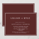 Search for burgundy rehearsal dinner invitations Typography